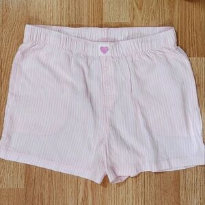 Light Pink Striped Shorts